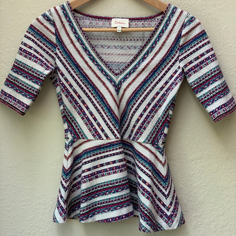 Anthropologie Deletta Hestia Peplum Tee